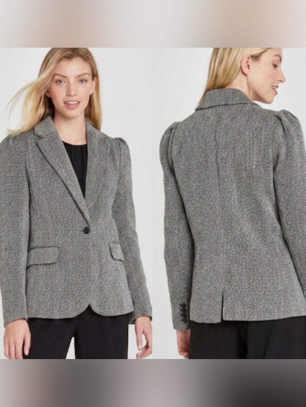 a new day Black and White Tweed Blazer